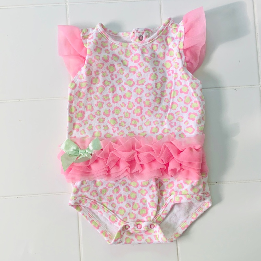Baby Girls Leopard Print Tutu Bodysuit